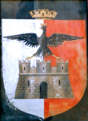 1861?- Tirano, Palazzo Salis.Lo stemma è, quanto meno, coevo a quello fatto realizzare dal Comune al pittore Ulderico Omodei nel