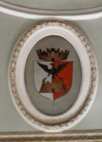 1877-Tirano, Municipio. Stemma dipinto sul soffitto della sala consiliare