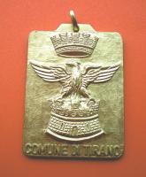 Sec.XX, ultimo quarto. Tirano, medaglia con lo stemma civico realizzata dal Comune per una manifestazione sportiva