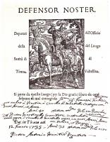 1735- Lo stemma comunale in un salvacondotto di sanità