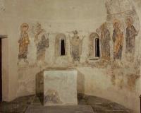 Tirano, le pitture absidali della Chiesa di Santa Perpetua scopertee con Mauro Rovaris nel 1987, dopo il restauro.