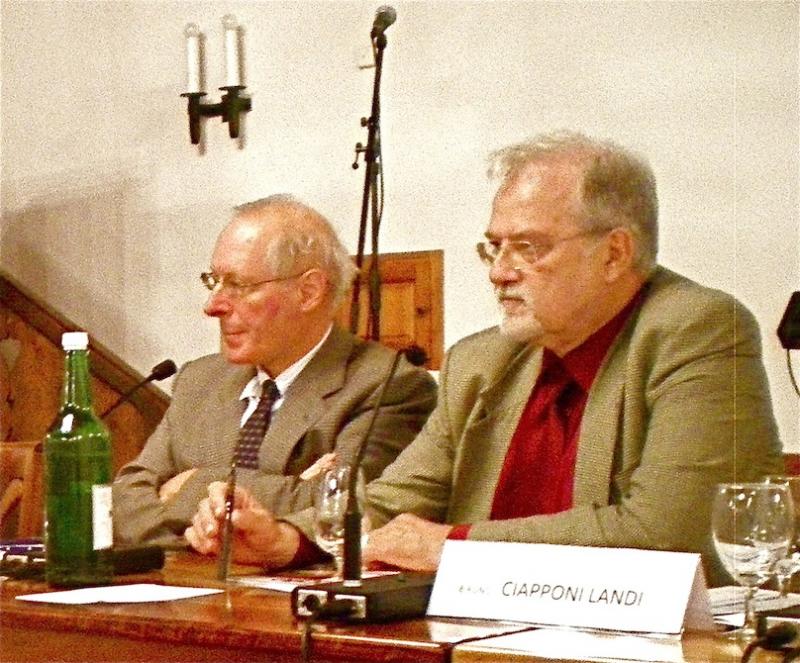 Con Guglielmo Scaramellini alla Tavola rotonda, Pochiavo 1.10.2011