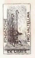 Pelizatti Elio, ex libris Fondazione Pro Valtellina, mm 110x60, s.d.