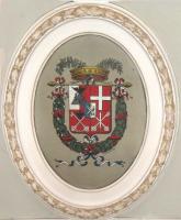 Sec. XX- Lo stemma della Provincia dipinto sul soffitto della sala consiliare del Municipio di Tirano (Opera di Ottorino Righini