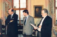 Con il conte Cesare Sertoli Salis e il sindaco Giordano Rossi